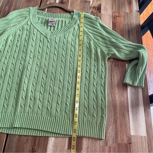 Vintage Lime Green 90s Cable Knit Sweater - Picture 7 of 7